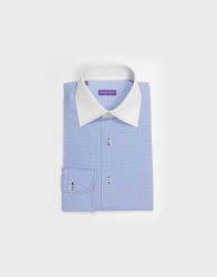 Patrick Hellmann Collection Blue Shirt With White Collar thumbnail